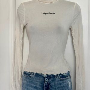 Cream Long Sleeve Top
